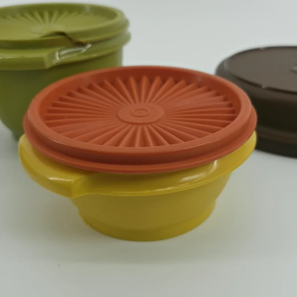 Tupperware Containers Lot Of 4 Harvest Colors Servalier,  Serve N Seal Vintage